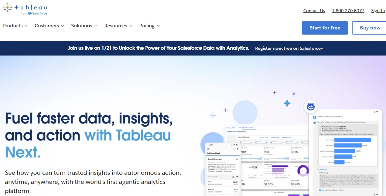 Tableau analytics platform
