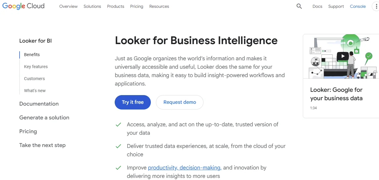 Looker Homepage