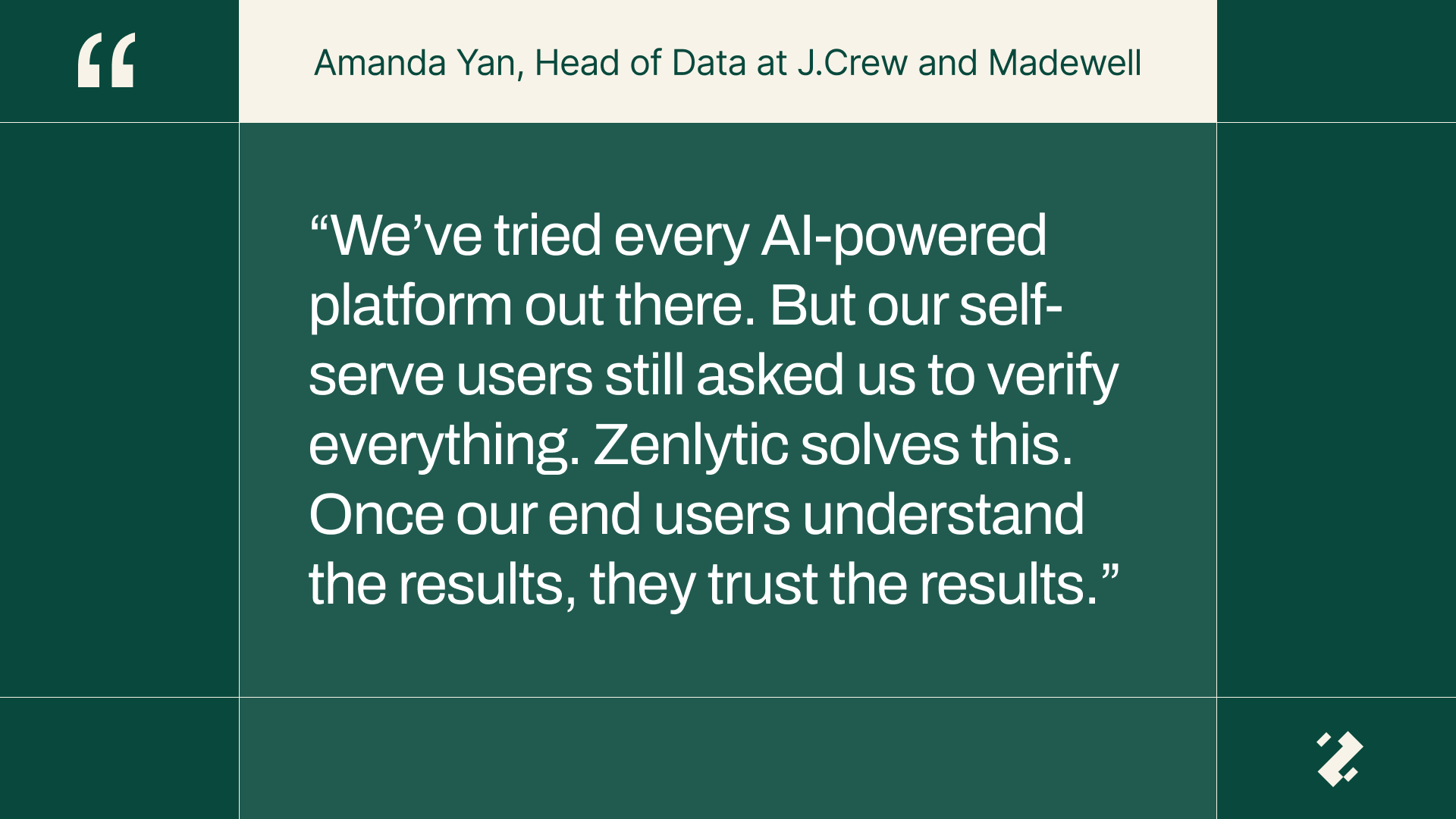 Amanda Yan, Head of Data at J.Crew and Madewell quote